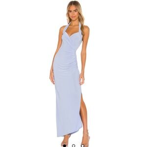 REVOLVE Halter Sweetheart Side Drape Gown